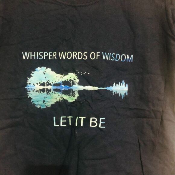 Whisper Words Of Wisdom Let Men's‎ Cotton Tee T-Shirt Navy Blue Small - Picture 3 of 4